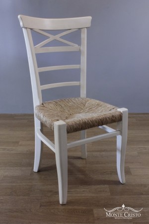 Cadeira ABC branca provençal com taboa